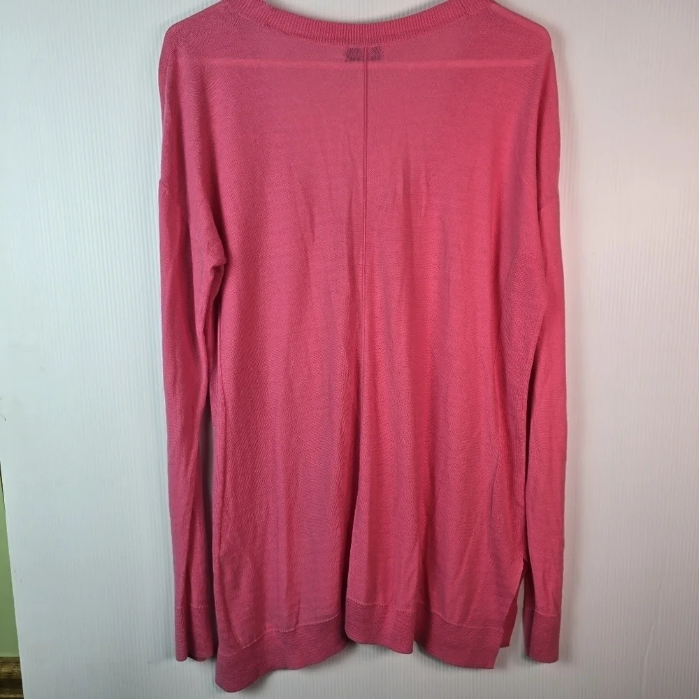 Vineyard Vines Sweater Womens Long Sleeve Scoop Neck Cotton Hot Pink Size L